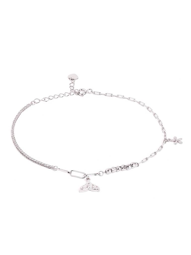 Silver Butterfly Charm Adjustable Anklet : WAN00027
