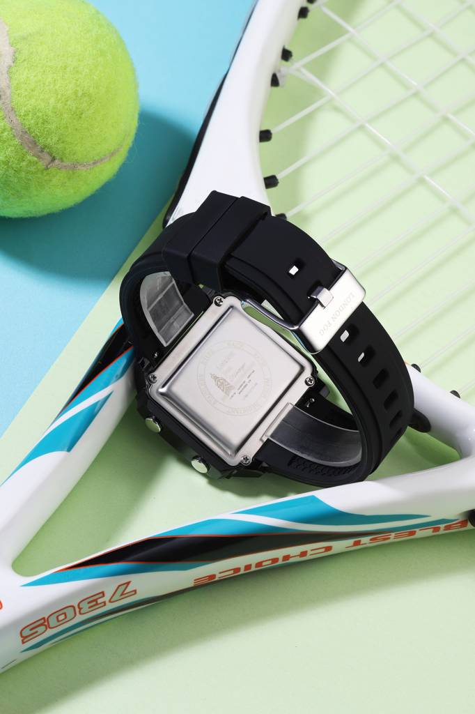 Analog-Digital Quartz Watch For Men With Square Dial, Day-Date Display, Silicone Strap And Water Resistance : LFM10015-01