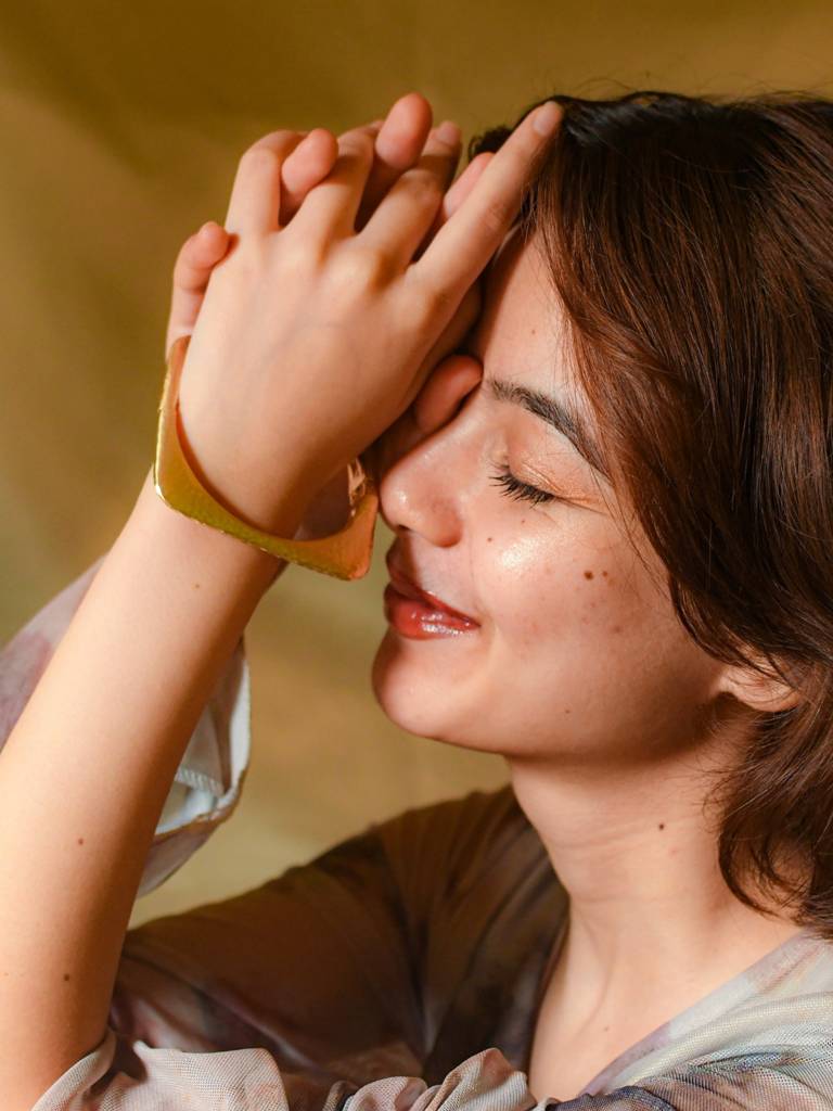 Artisanal Square Cuff Â 18K Matte Gold Plated Bracelet : ATB594MS