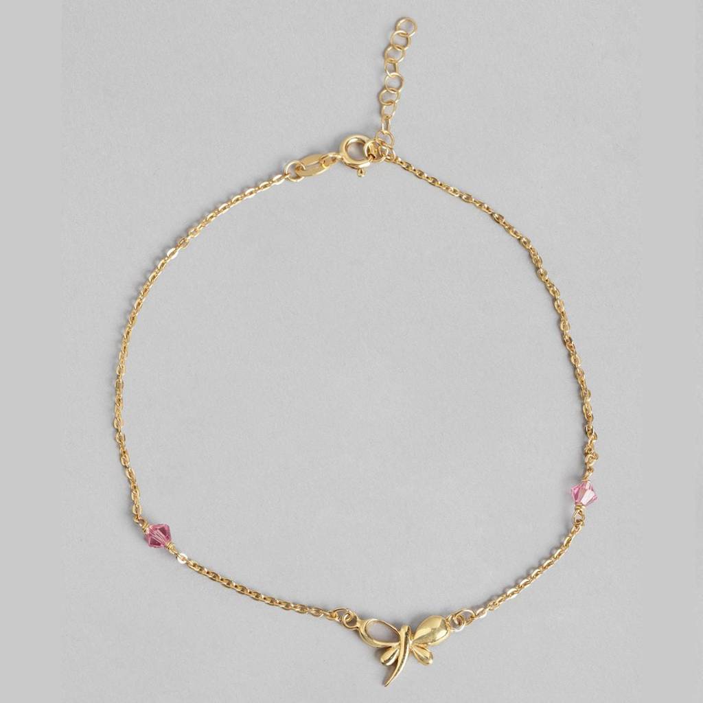 Butterfly Wings Gold-Plated 925 Sterling Silver Anklet : ANK-60248-PAIR-G