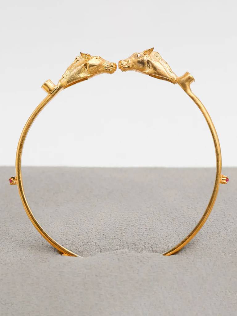 Sitayan Silver Ashwamedh Horse Cuff : U080SG014LB0744