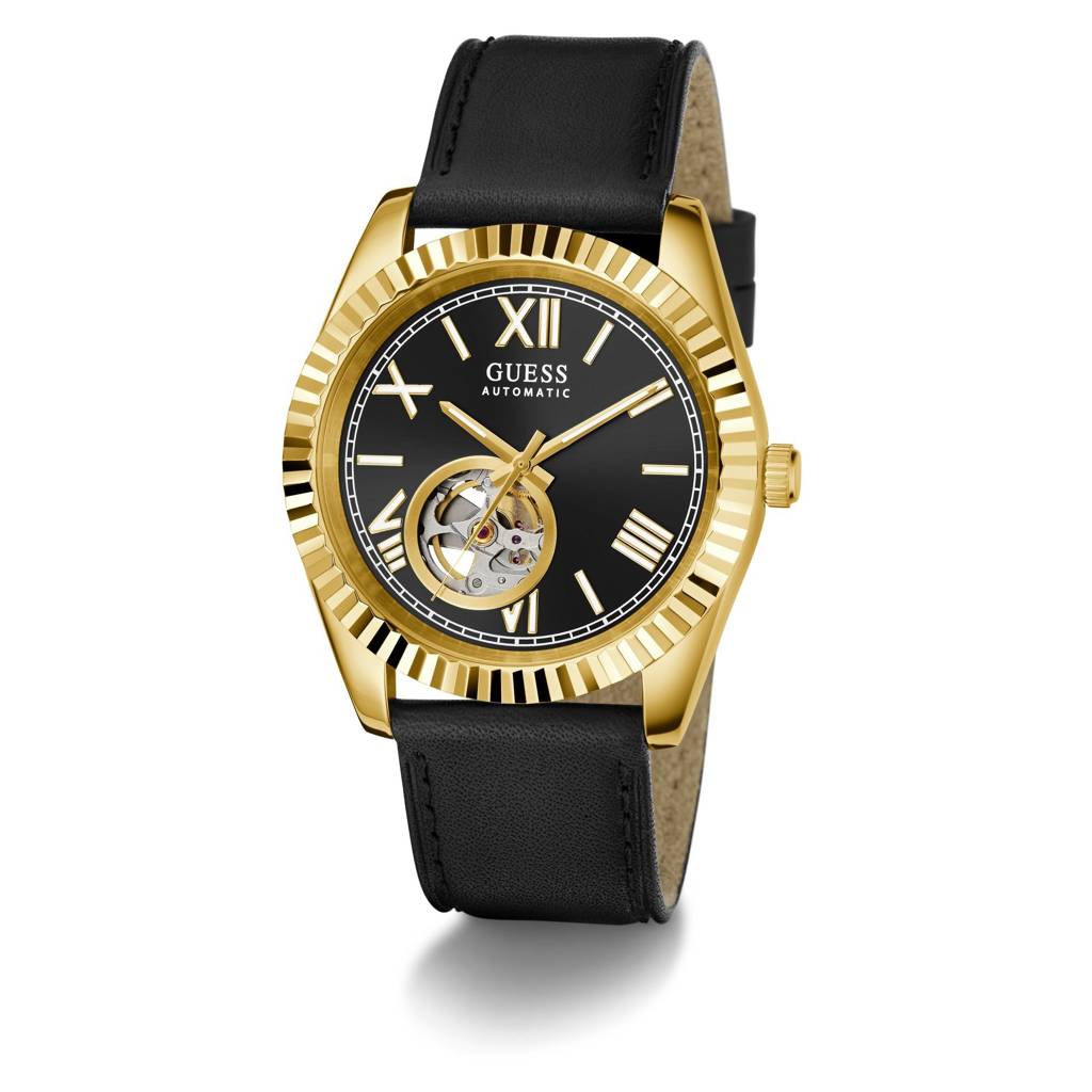 Guess Round 42Mm Black Dial Mechanical Automatic Men Watch - Gw0985G2 : GW0985G2