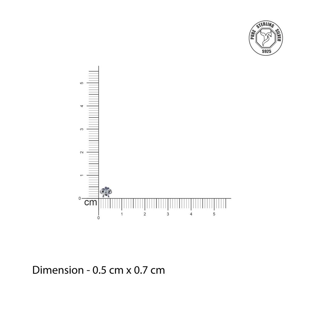 Ribbon Charm Silver Studs : TRSBJX0118