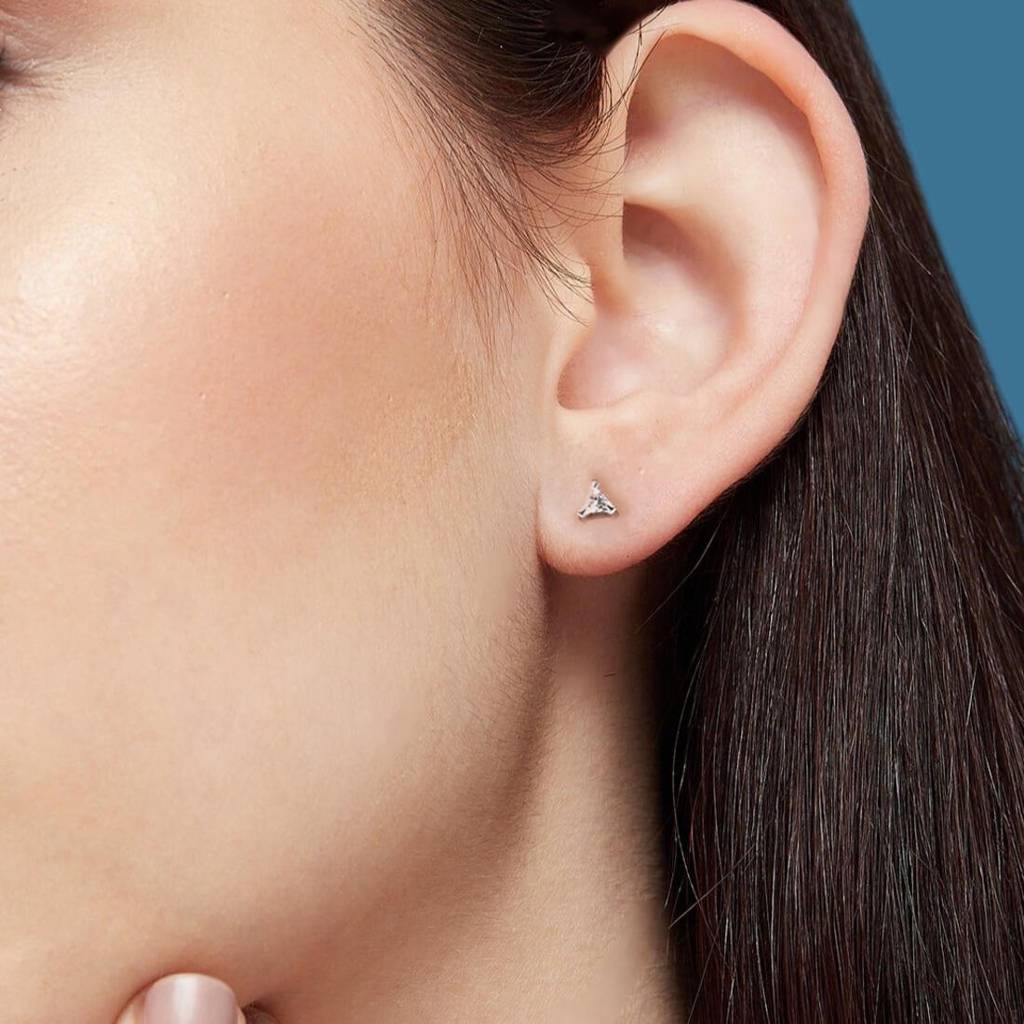 Minimal 925 Silver Earrings, Set Of 4 : CEAR-10005