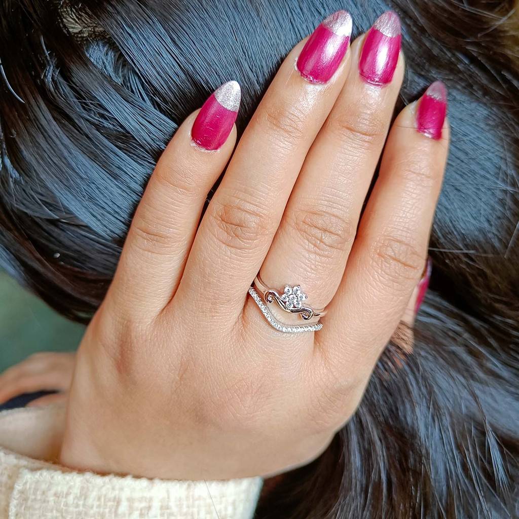 925 Silver Two Layer Queen Crown Ring : IS-RG-PL-1043