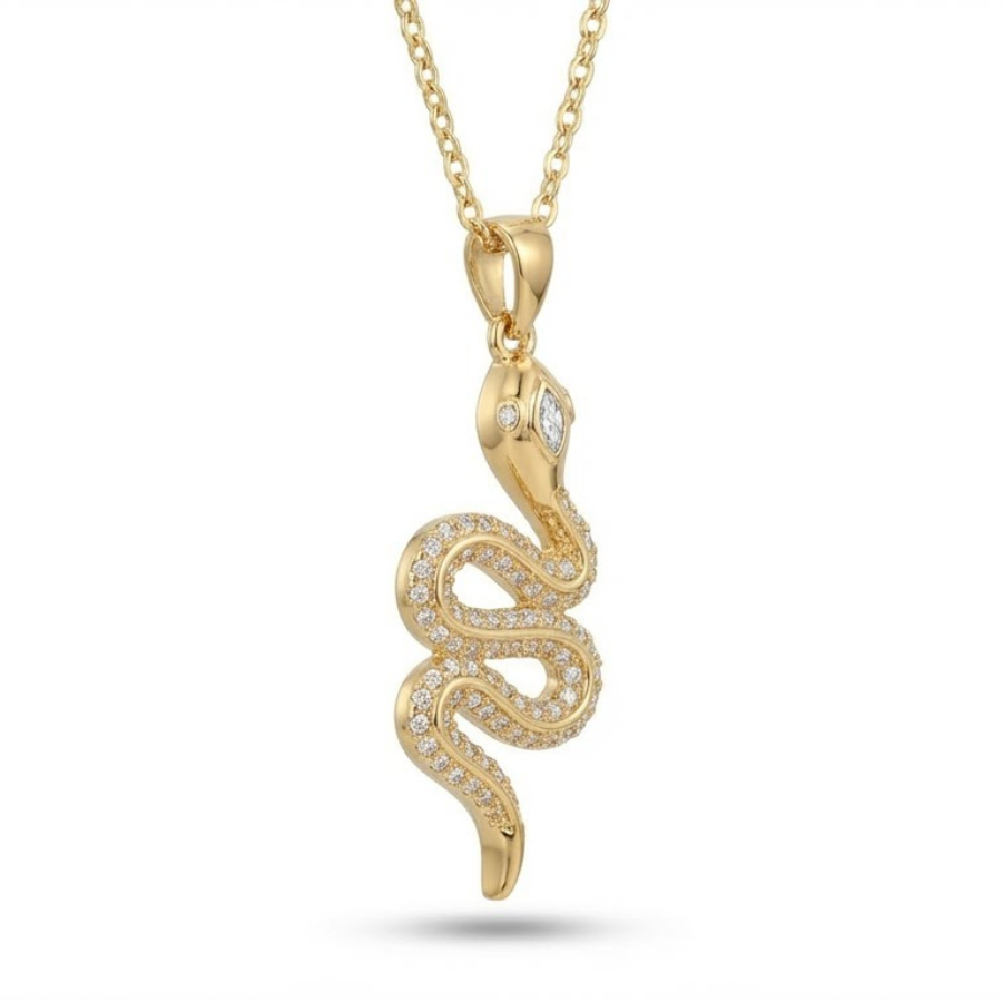 Single Snake Necklace For Women | Minimal Bar Style Pendant Jewellery : 1101178590