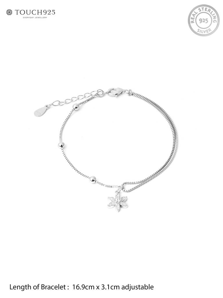 Petal Drop Silver Bracelet : HOLB2689