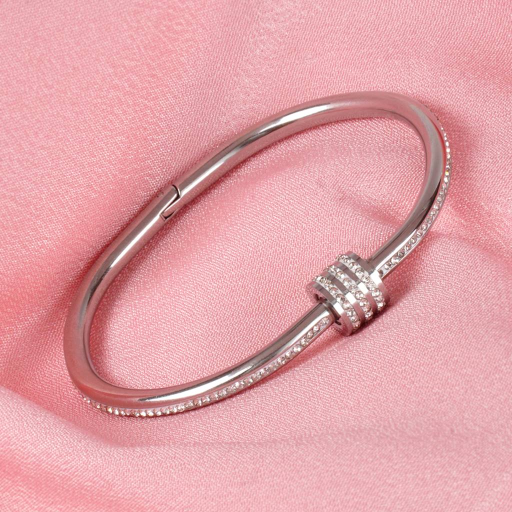 18K Plated Waterproof Antitarnish Bangle Bracelet With Zircon : AMO0924B382S