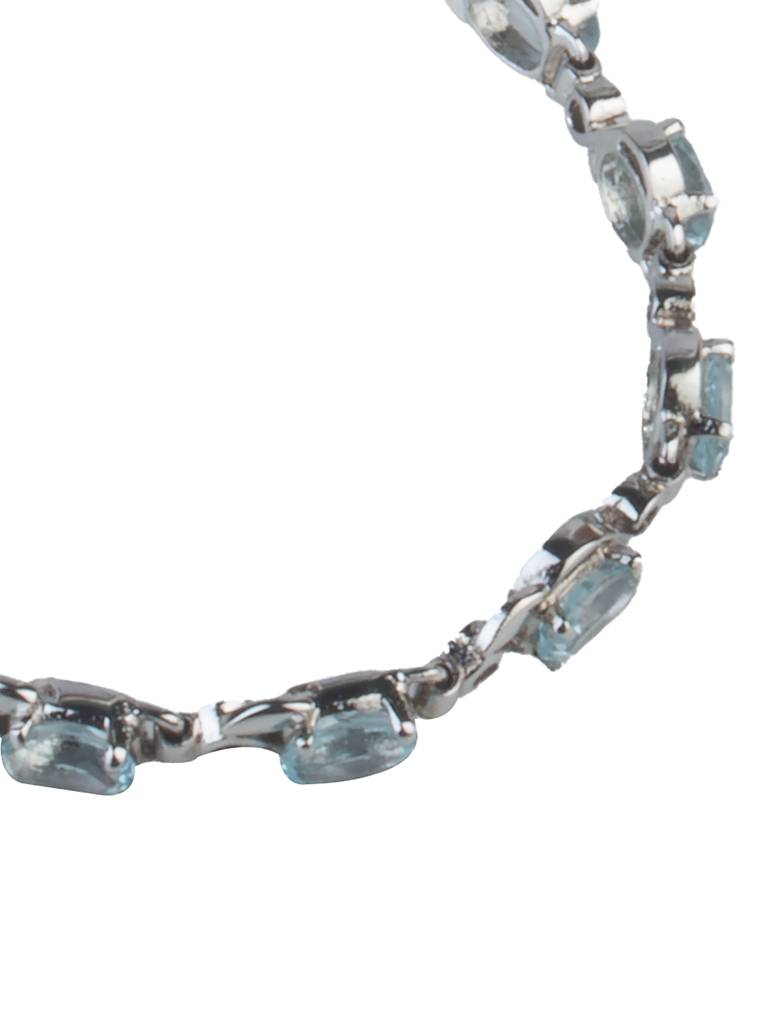 925 Sterling Silver Blue Topaz Bracelet For Women Handmade Gemstone Bracelet Elegant Jewelry Gift For Her : FU-1020