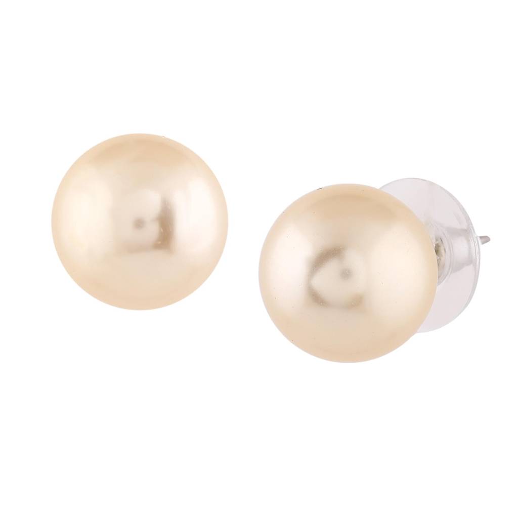 Estele Rhodium Plated Beautiful Double Line Pearl Necklace Set For Women