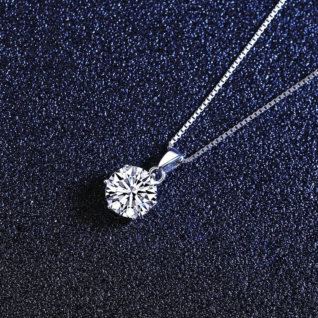 1 Ct Eternal Spark Sterling Silver Moissanite Pendant; Gra Certified; D Vvs1 : EternalSpark_1ct_MSN-011