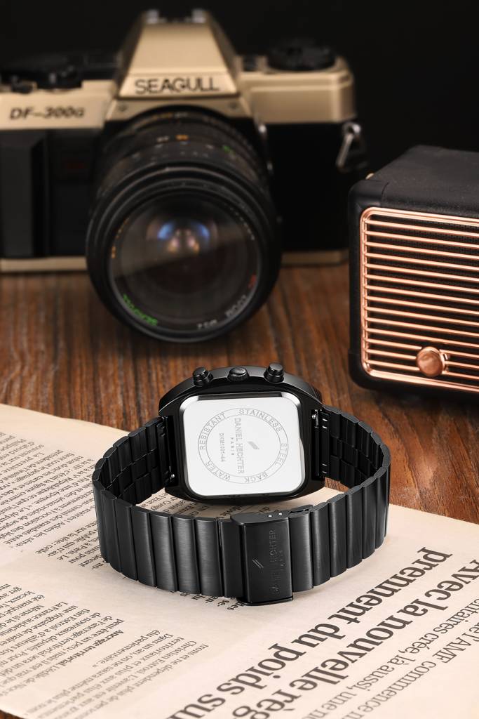 Daniel Hechter Paris Bercy Collection Modern Multi Functional Watch For Men With Square Dial And Stainless Steel  : DHM1001-44