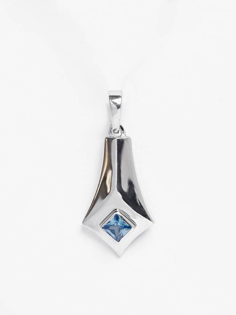 925 Silver Platinum Plated Swiss Zircon Hagen Men Pendant Necklace With Chain Gift For Men & Boys : CSMNP19_NOCHAIN