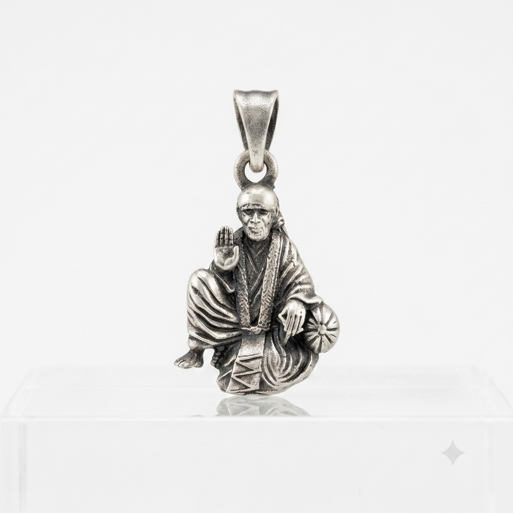 Sai Baba 925 Sterling Silver Pendant For Men And Women | Spiritual Religious God Pendant : TWIN157