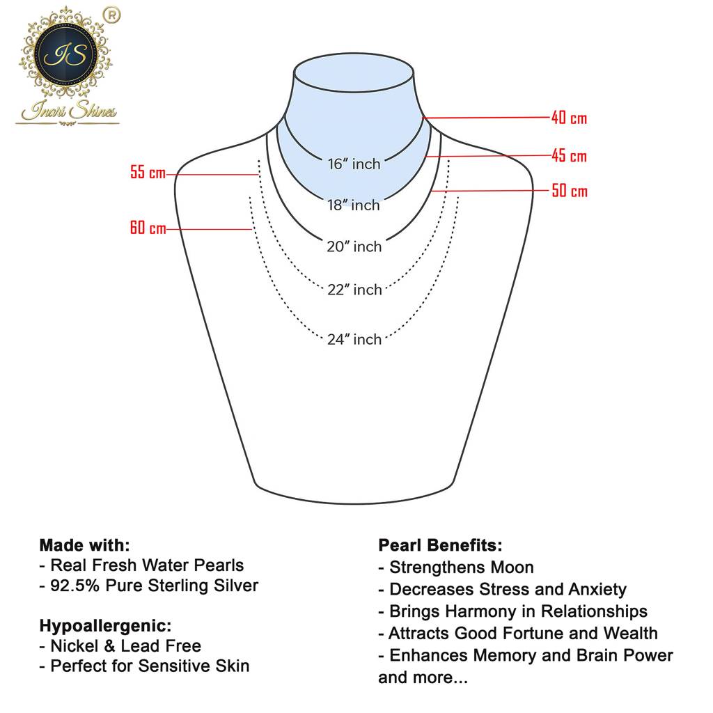 925 Silver Pearl Necklace Single Line : IS-NC-PC-1146