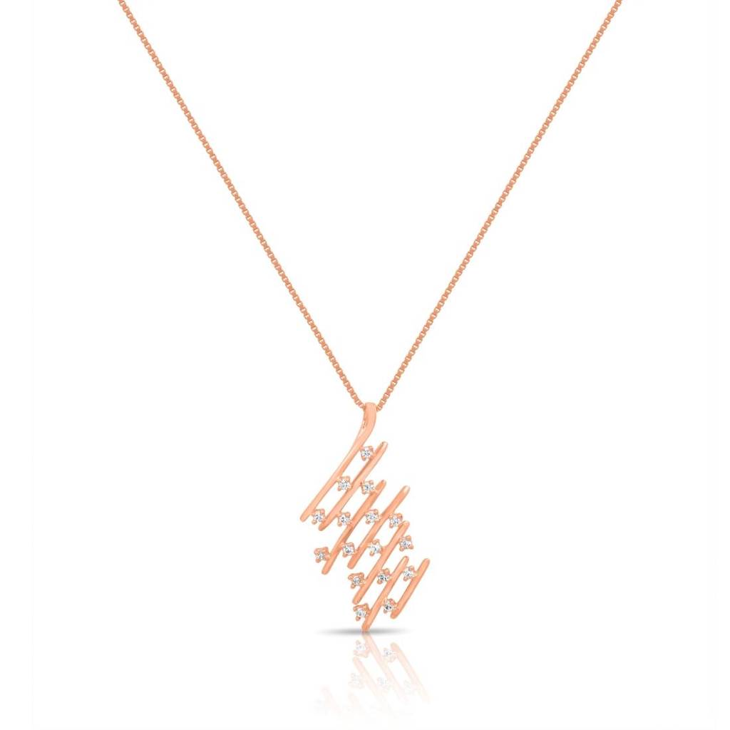 Quirky Designed Rose Gold Plated 925 Sterling Silver Jewellery Set : EAR-20836-RG