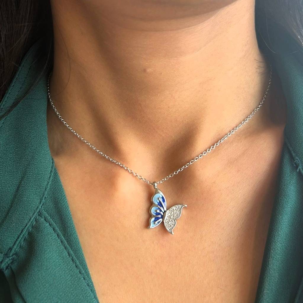 925 Silver Butterfly Necklace : HP-NK-PSS-04