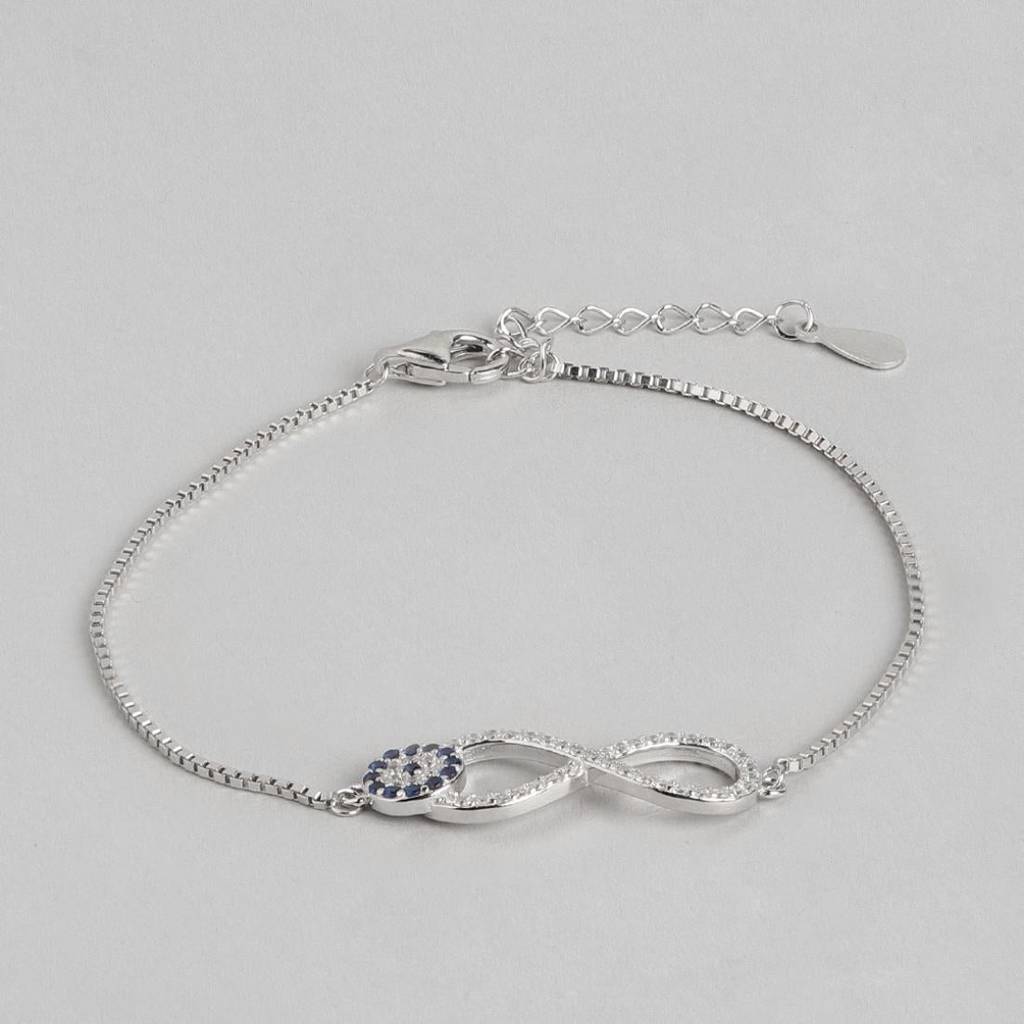 Infinity Evil Eye 925 Silver Bracelet : BR-80075