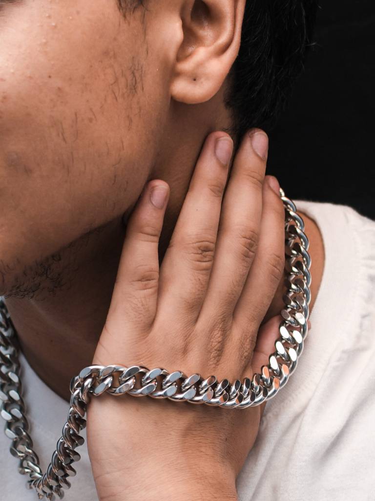 Chunky Silver Statement Chain 13Mm Â Luxe Stainless Steel Necklace For Men : MATC575SCC