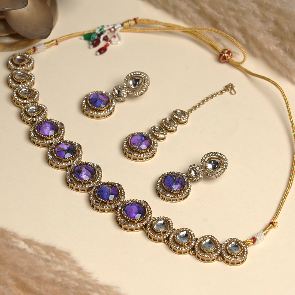 Short Designer Firestone Necklace : CAO0091MKT