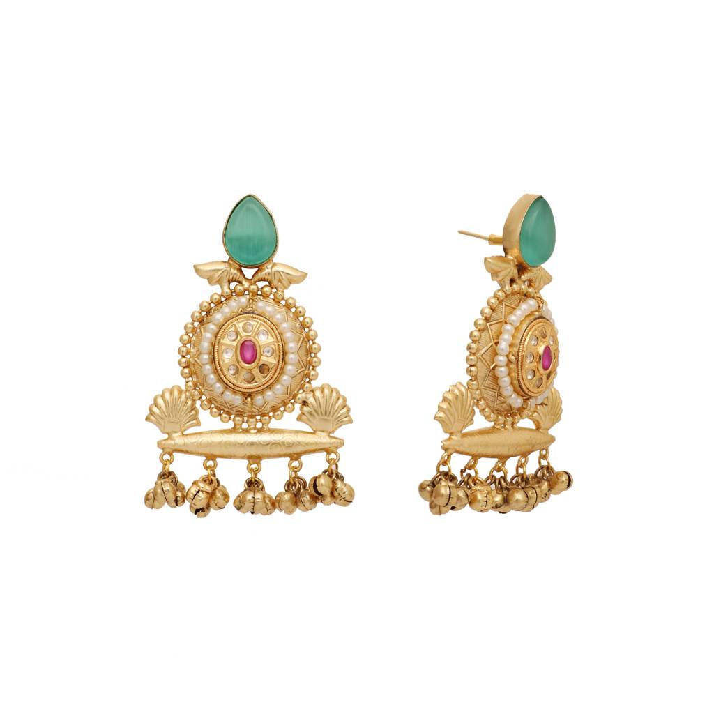 Monalisa Pota Pearl Anti Tarnish Ethnic Earrings : YI24A0248E