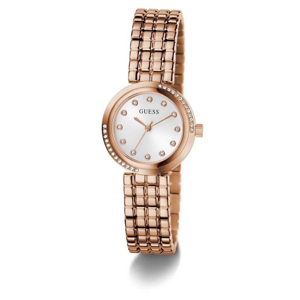 Guess Round 28Mm White Dial Analog Women Watch - Gw0930L3 : GW0930L3