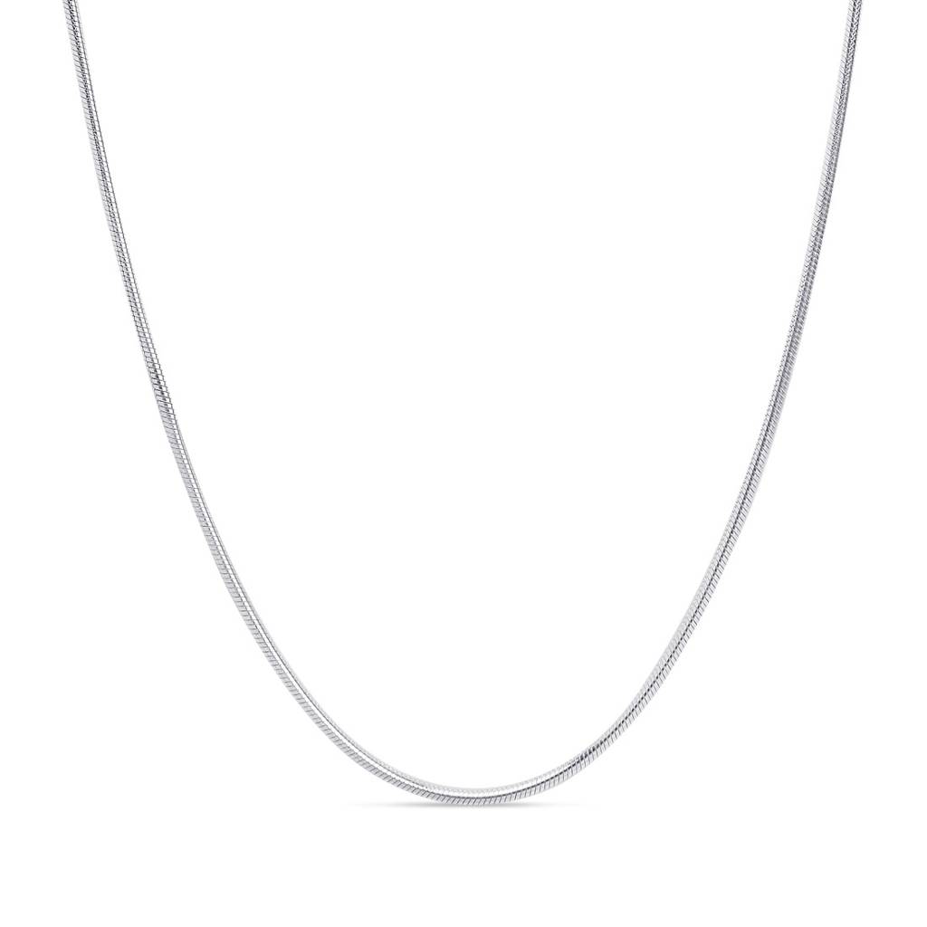Minimal Rhodium Plated 925 Sterling Silver Snake Chain Sliding Waist Chain : WC-10010-R-36-INCH