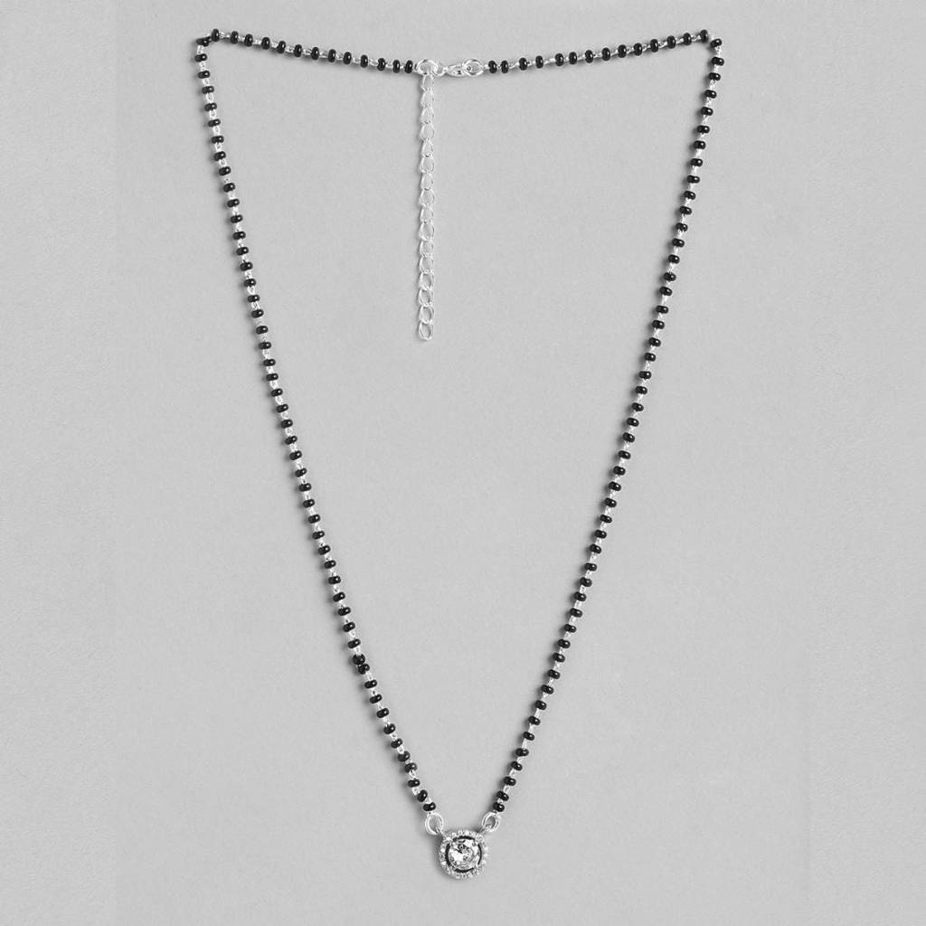 Radiant Union 925 Sterling Silver Rhodium-Plated Mangalsutra : MGS-10051-C-R