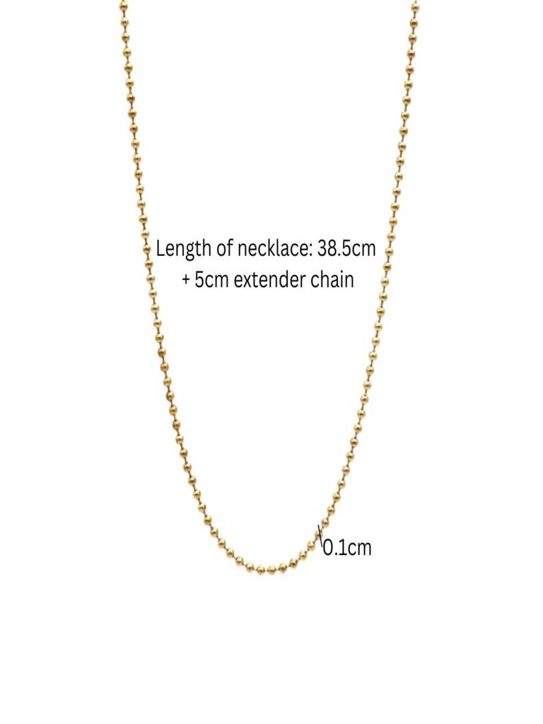 Round Chain Necklace 18K Gold Plated Anti-Tarnish Waterproof : AFC0725N61G