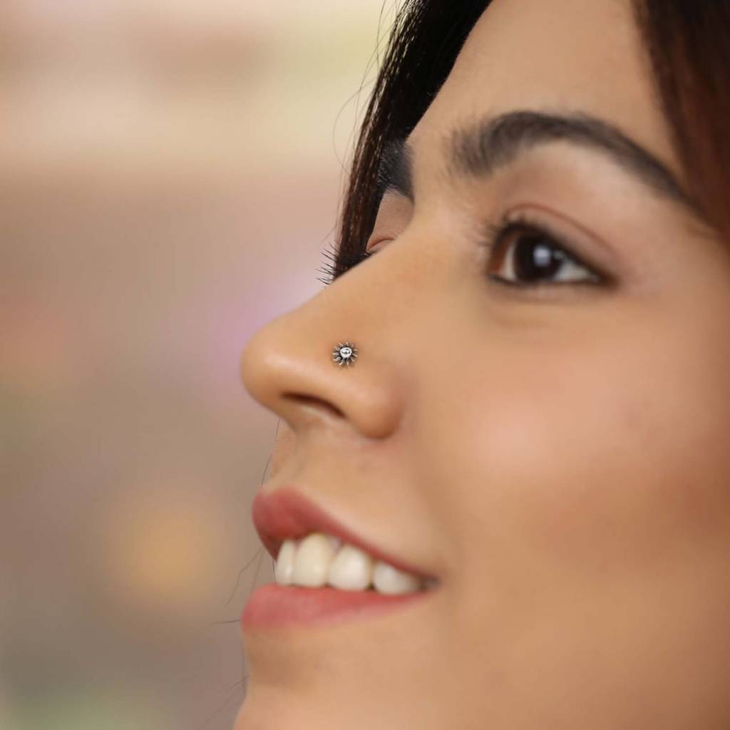 Set Of 7, 925 Sterling Silver Nose Pin Set : CNTH-10005