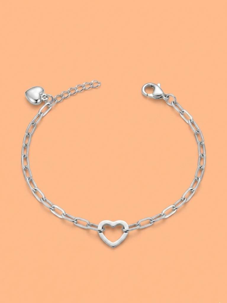Heart Paperclip Chain Bracelet : BR1154