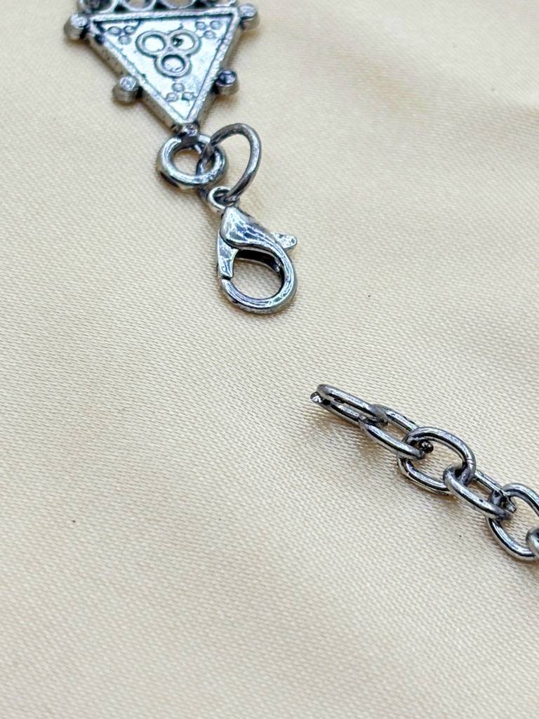 Oxidized Silver-Plated Antique Linked Waist Chain : VI26KB10001