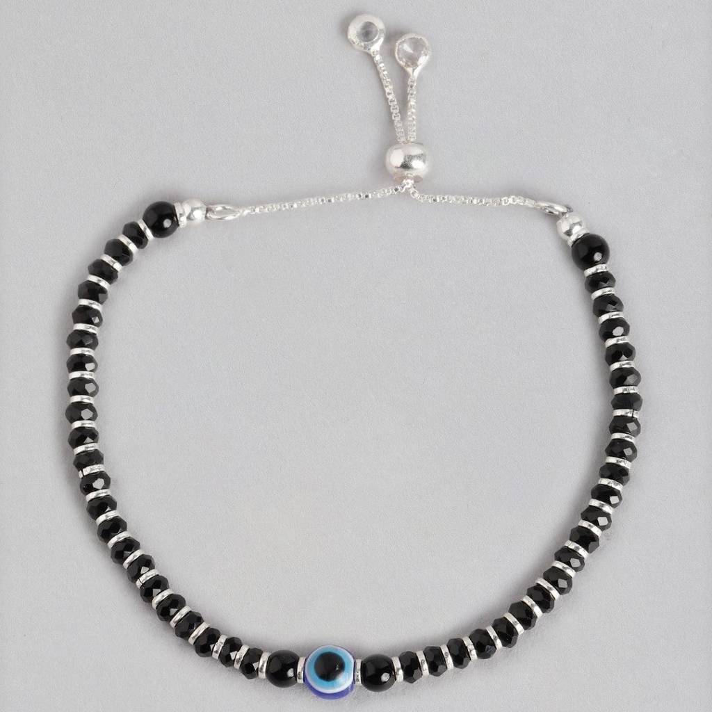 Beaded Evil Eye 925 Sterling Silver Bracelet : BR-80125