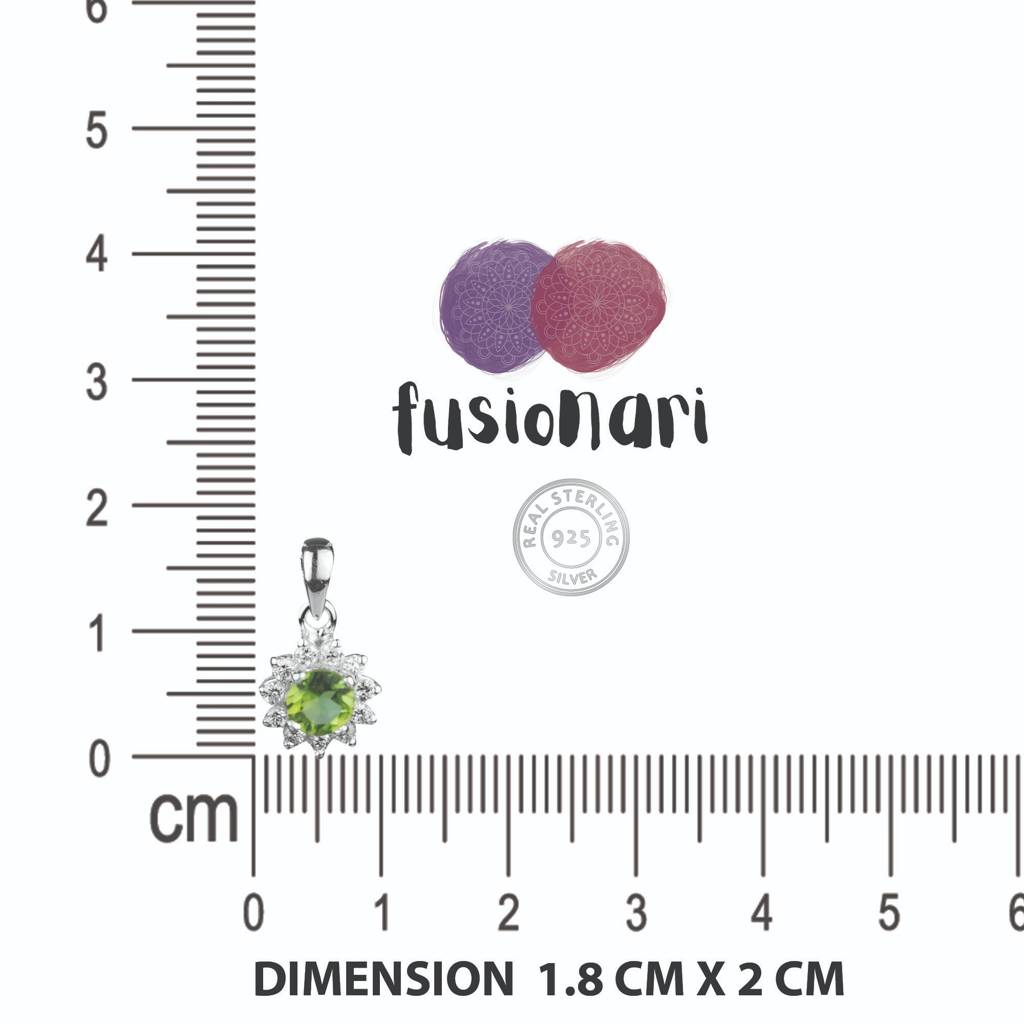 925 Sterling Silver Peridot Pendant For Women | Green Gemstone Jewelry | Without Chain : FU-0751