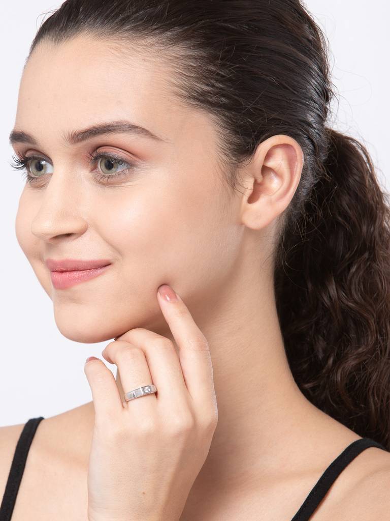 Pure 925 Sterling Silver Rocco Adjustable Ring Gift For Women And Girls : CSCPLR10_F