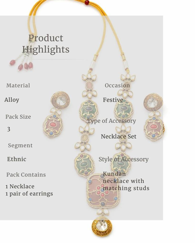 Rang Mahal Kundan Necklace Set : sm28