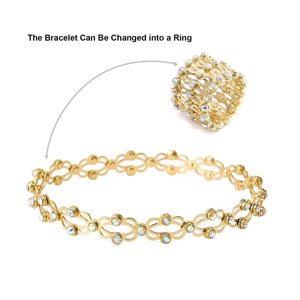 Cubic Zirconia Studded Fancy Bracelet Come Ring Jewellery For Women & Girls : PX8B106G