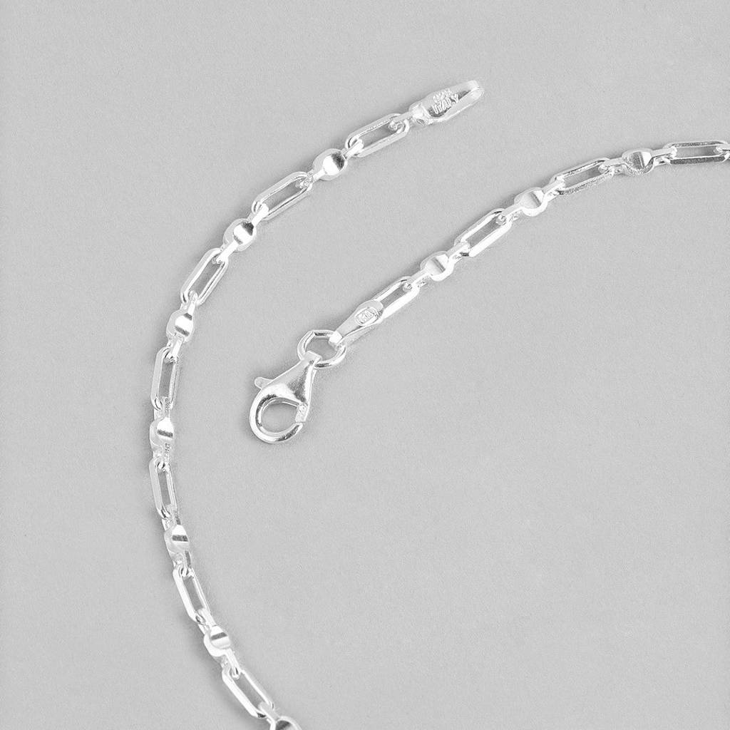 Shimmering Reflections Rhodium-Plated 925 Sterling Silver Chain For Men : CH-10041