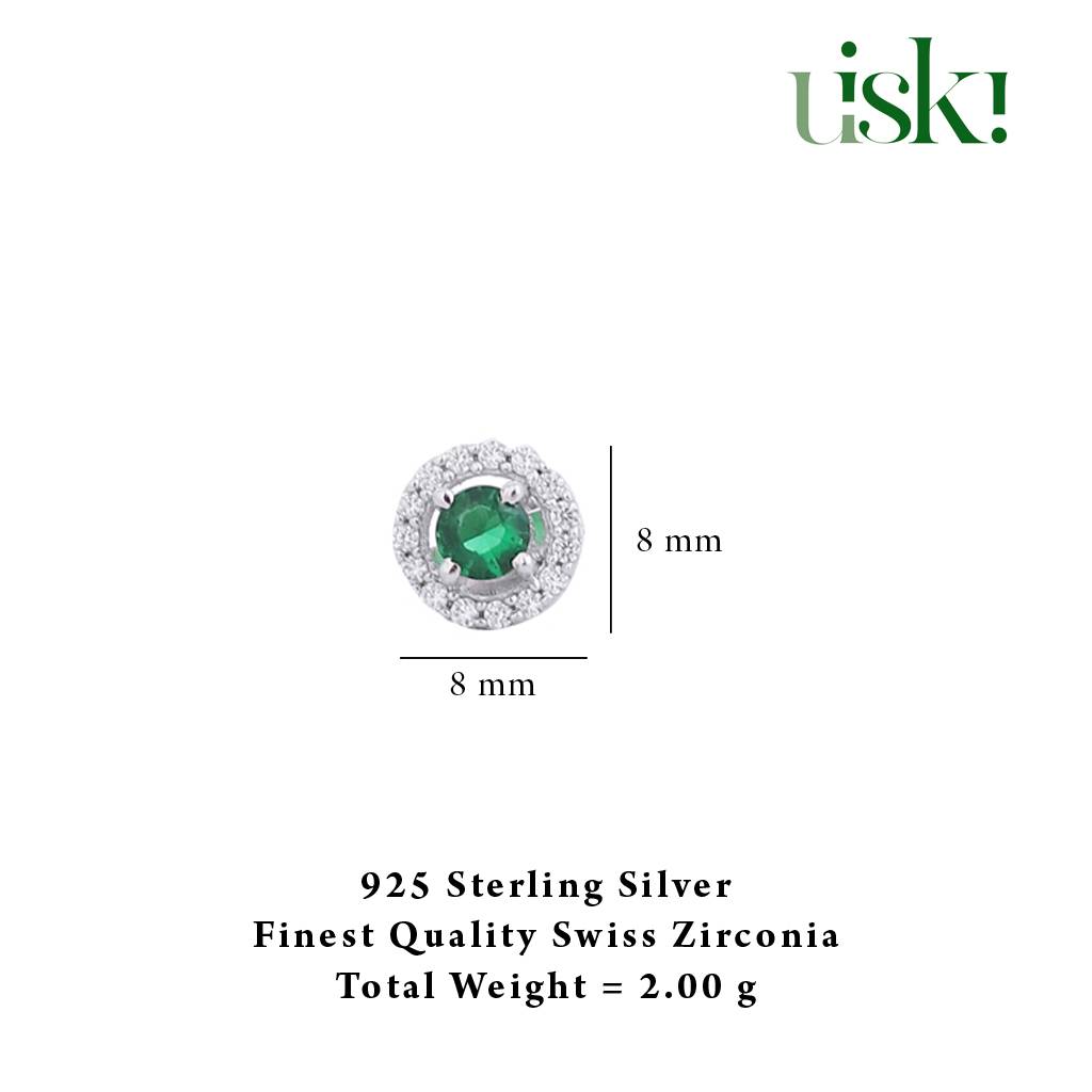 Iski Uski 925 Sterling Silver Evara Emerald Drop Earrings