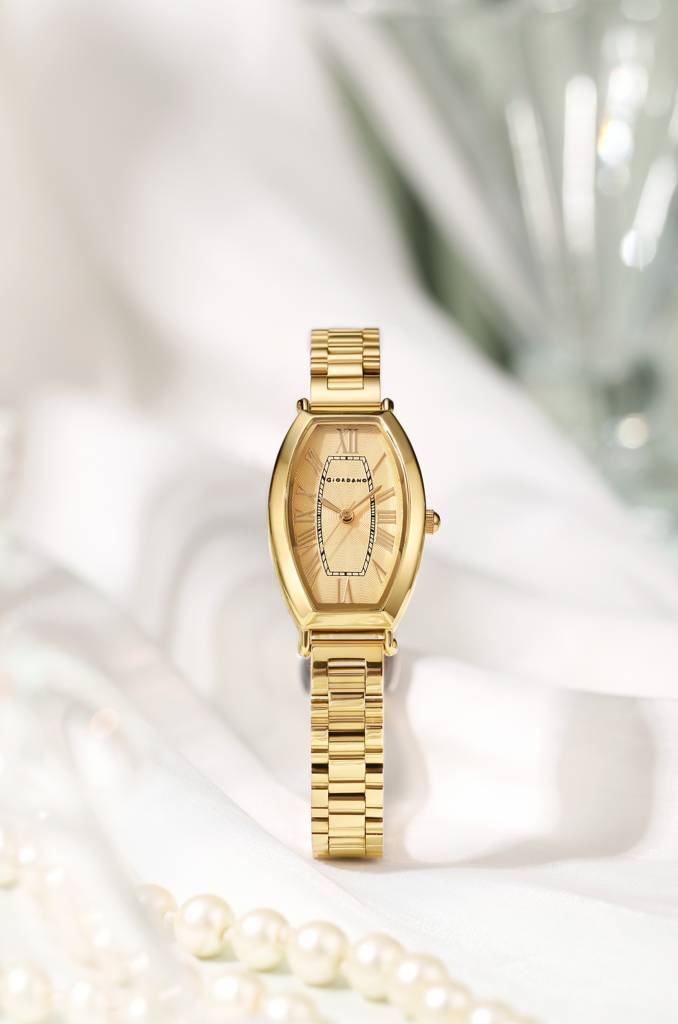 Giordano Silver Oval Shape Dial Watch For Women – Elegant Roman Numerals, Stainless Steel Strap, Sleek Analog De : GZ-60100-33