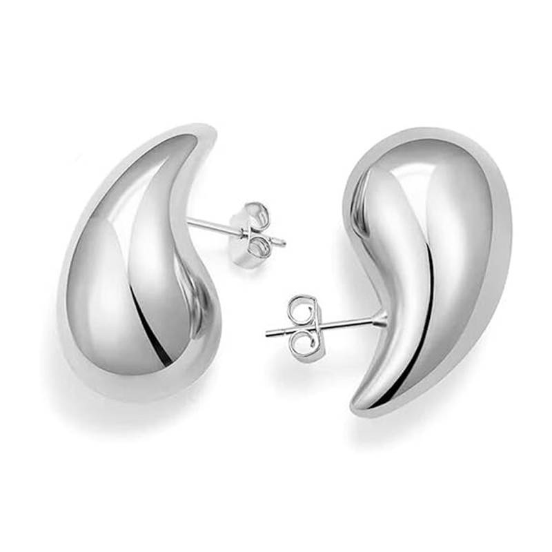 925 Pure Silver Small Tear Drop Stud Earrings With Back Screw : TWP1144