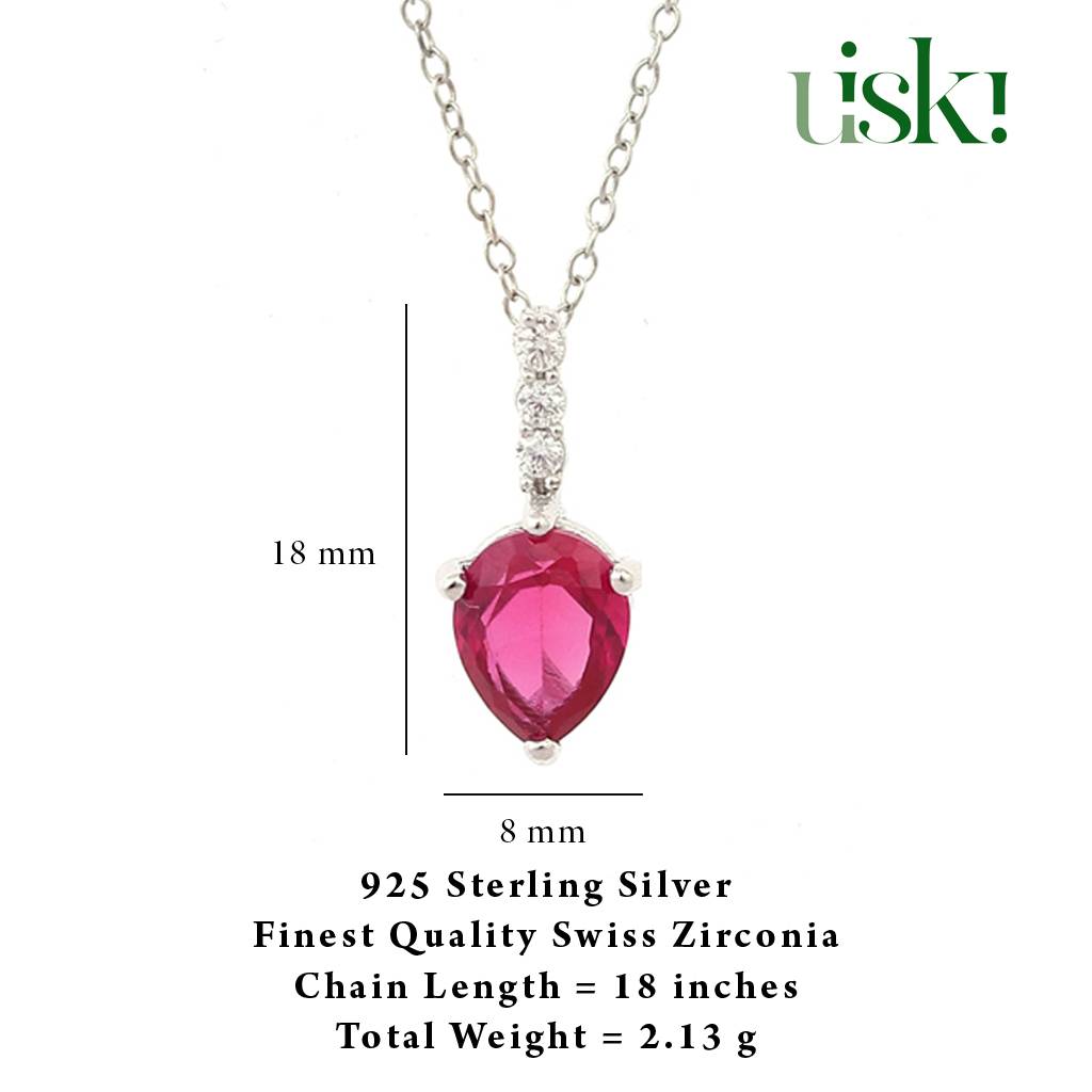 Iski Uski 925 Sterling Silver Ruhi Ruby Pendant