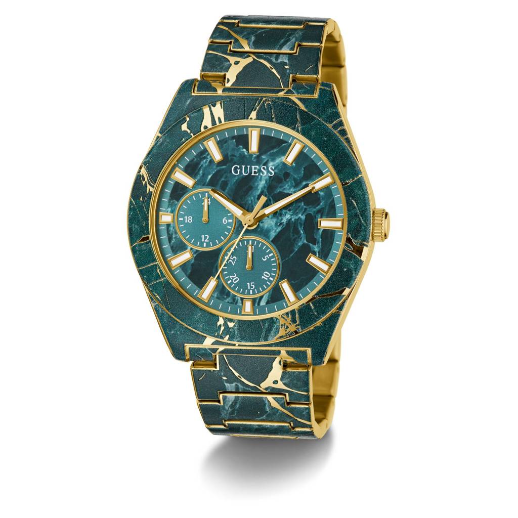 Guess Round 44Mm Green Dial Analog Men Watch - Gw0953G1 : GW0953G1