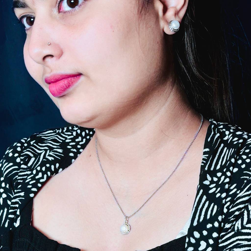 925 Silver Pearl Core Jewellery Set : IS-NC-JS-1025