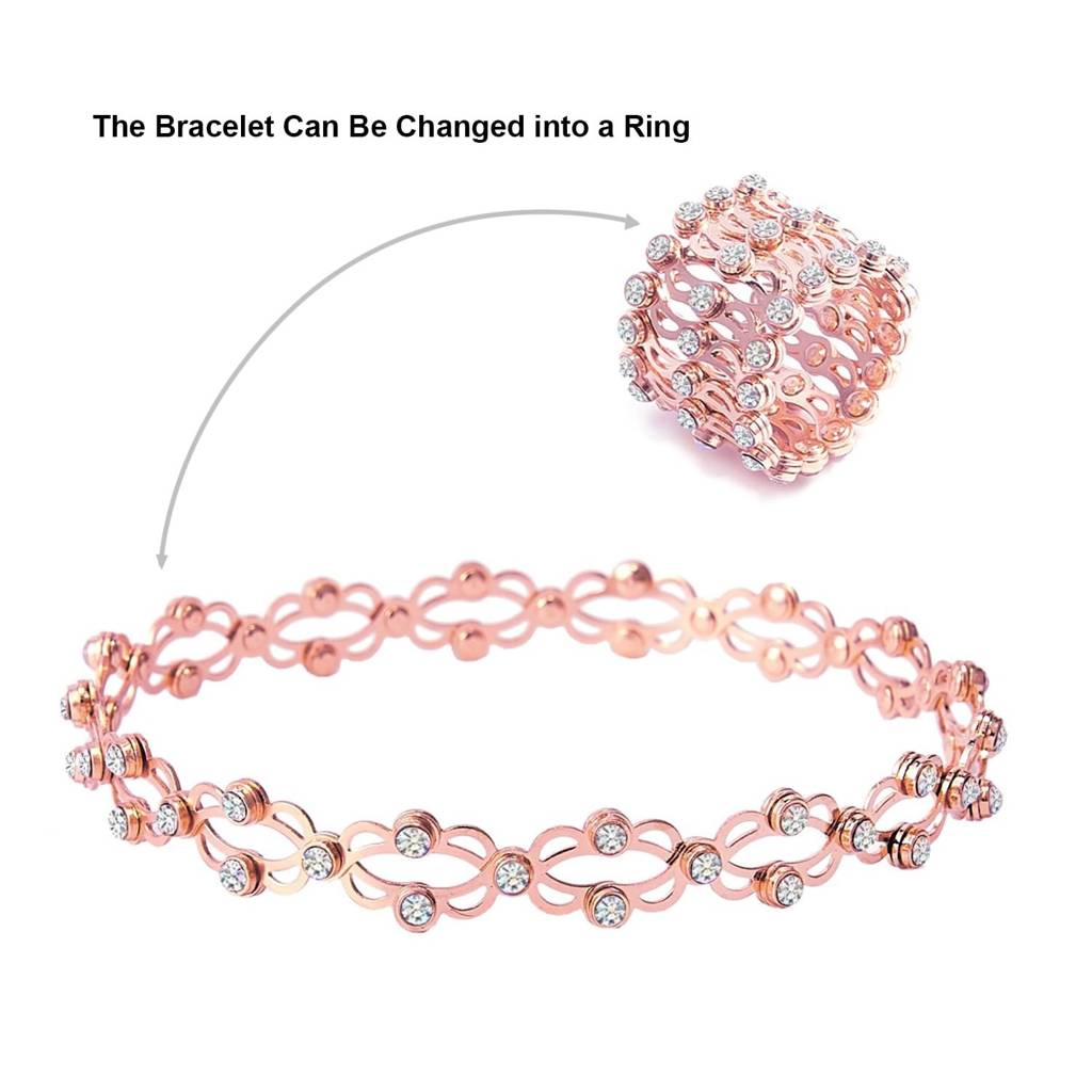 Cubic Zirconia Studded Fancy Bracelet Come Ring Jewellery For Women & Girls : PX8B106C