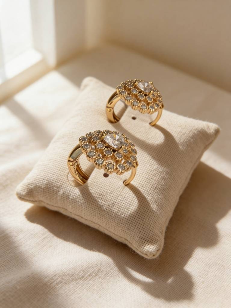 18K Rose Gold Heart Cz Hoop Earrings – Dainty Everyday Luxe : S925E777HSH