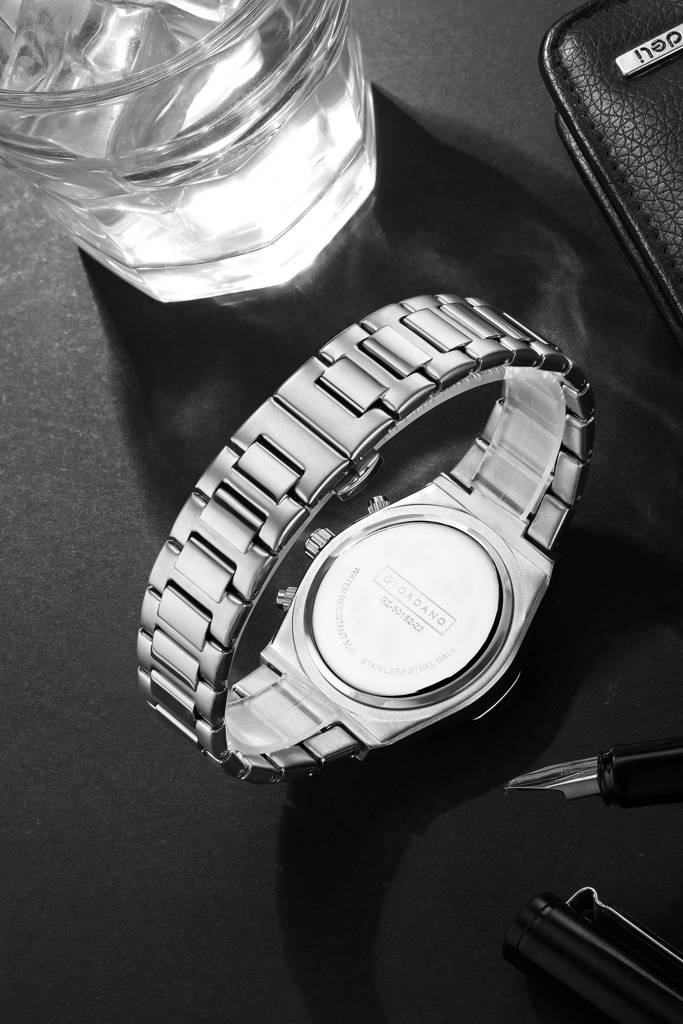 Giordano Luxury Multifunctional Watch For Men With Round Dial, Date Display And Stainless Steel Strap : GZ-50152-22