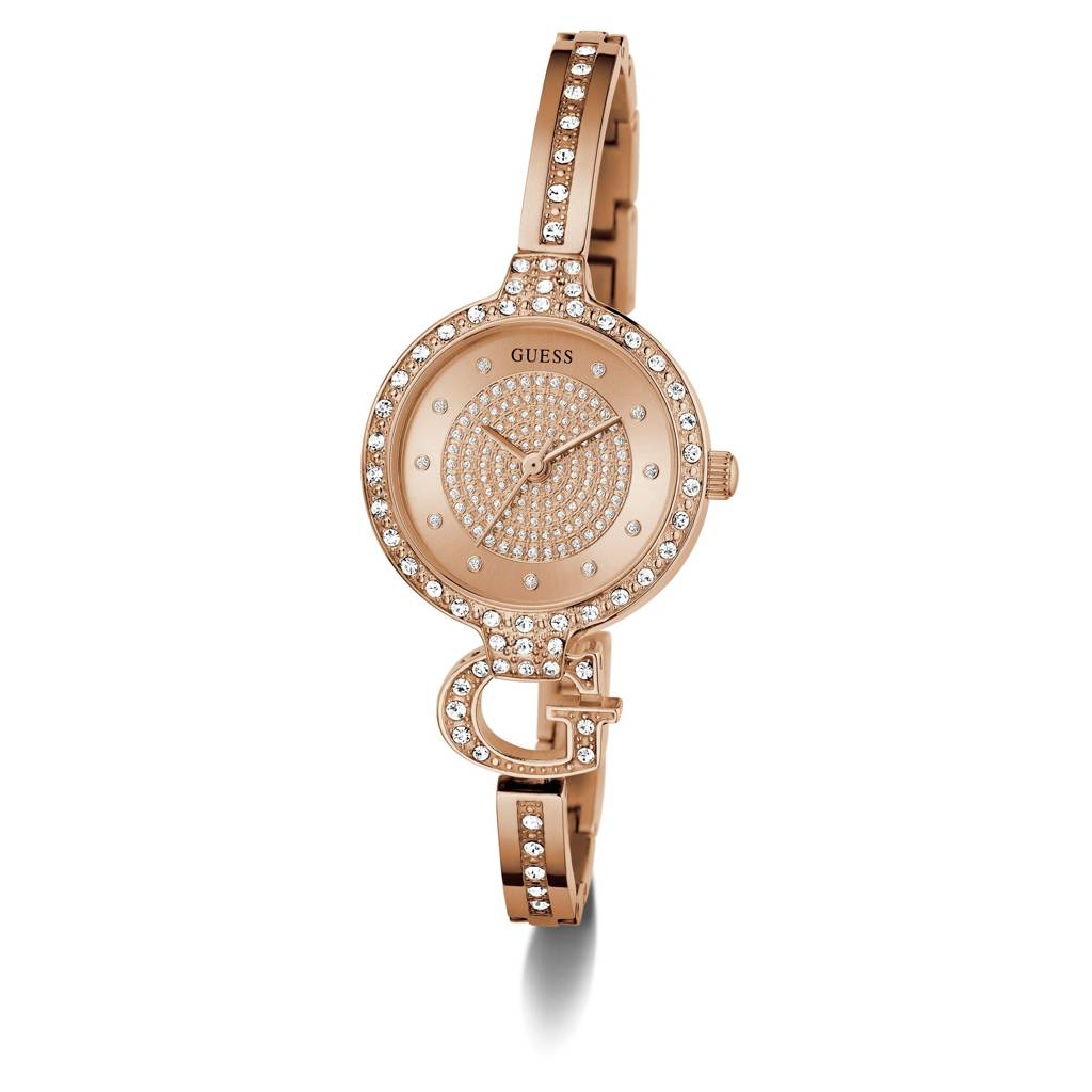Guess Round 28Mm Rose Gold Dial Analog Women Watch - Gw0929L3 : GW0929L3