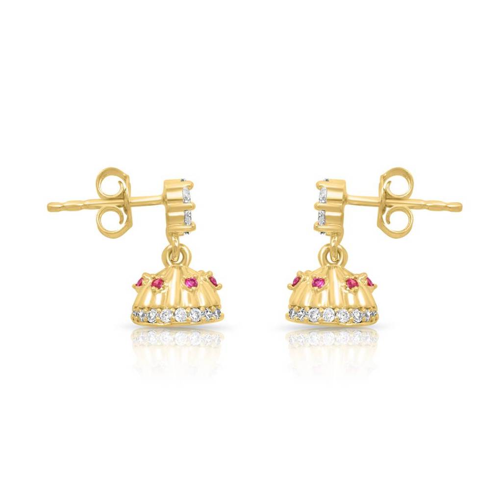 Classic Dangle Gold Plated 925 Sterling Silver Earrings : EAR-20863-G