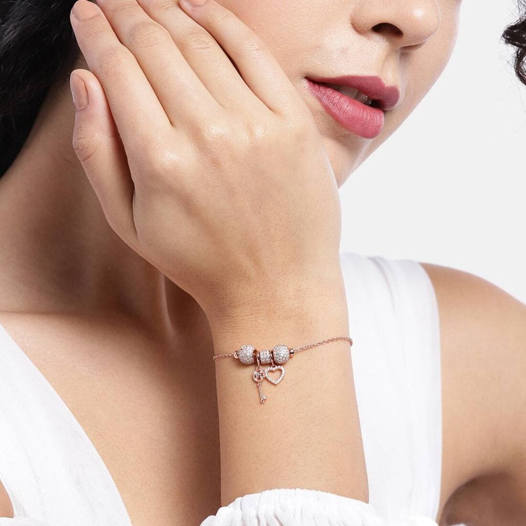 Key To The Heart 925 Silver Bracelet : BR-80010